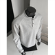 American Henry Collar Sweatshirt Men's Winter Trendy Brand Heavy 380g Casual Loose High Street Polo Shirt Men's White XL