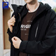 FILA Official Men's Jacket Two-in-One Jacket 2025 Autumn New Outdoor Sports Hooded Jacket for Men Dark Black-BK L 175/96A/L