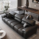 Sofá de cuero Galese Minimalista Italista Múltiple Línea recta Pequeño apartamento pequeño muebles de sala de estar simples de paquetes suaves Y728 Direct Línea Direct Paperson 3 metros + Pedal de pie [Capa de caza de cabeza completa] Estilo de esponja