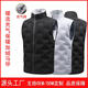 New autumn and winter outdoor riding windproof and rainproof down plus velvet vest warm flow inflatable warm vest for men white M