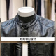 JAGR trendy brand men's leather jacket light business men's motorcycle jacket men's spring and autumn trendy handsome men's jacket trend 7122 black M