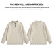 MMOPTOP retro atmosphere knitted sweater autumn and winter men's sheep wool design Henry collar sweater MMY19 oatmeal gray L