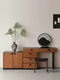 Yusenyi customized French retro solid wood chest and dresser integrated corner bedside antique style bedroom black dressing table retractable dressing table 1.2 meters + chest 1.2 meters combination + makeup stool wooden door installation