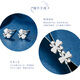 Wanfulong genuine platinum pt950 four-leaf clover earrings for women, pierced ears, hypoallergenic, classic and versatile earrings for gifts, platinum PT950, versatile, classic four-leaf clover earrings 1.15g