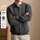 100% wool winter thickened men's cardigan button cardigan pocket 5108 dark gray L