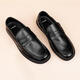 XO leather toe layer cowhide business casual leather shoes for men with soft soles, lazy slip-ons, Doudou Lefu men's shoes, black 41