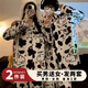Jingga 2025 new ins crayon Shin-chan pajamas for women spring and autumn long-sleeved Internet celebrity loose men's home clothes set two sets #白小新long-sleeved trousers XL female + male XL