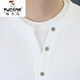 Woodpecker fake two-piece sweatshirt autumn men's Henry collar bottoming shirt 2025 spring and autumn new trendy brand loose long-sleeved T-shirt white M