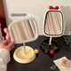 Cream style makeup mirror home dressing table bedroom girls dormitory high definition portable high-value table youth blue