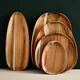 Japanese walnut color acacia wood dinner plate wooden tray tea tray commercial dessert tray serving tray solid wood color special-shaped D solid wood tray