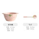 Girly Heart Strawberry Double-Eared Bowl and Spoon Thickened Soup Bowl Salad Bowl Rice Bowl Household Bowl High-Looking Underglaze Color Tableware Light Pink Strawberry Double-Eared Bowl (2 Bowls 2 Spoons) 4-piece Set