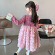 Piggy Banner (PEPCO) Princess Dress Girls Fashionable Girls Sequin Birthday Dress Winter Children's Dress Pink Velvet 130