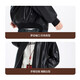 ASK JUNIOR children's jacket 2025 autumn medium and large children's trendy cool leather motorcycle style jacket boys soft and skin-friendly black
