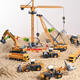 Alloy engineering vehicle set excavator crane trolley road roller forklift forklift tower crane toy car small car model car alloy large truck