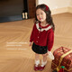 LUSON Xiao O Bao children's clothing baby girl New Year red sweater cardigan suit 2026 winter baby daughter daughter New Year jacket