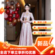 Fan Zhesha pink toast dress Chinese style improved cheongsam new wedding engagement dress long-sleeved spring and summer pink long sleeve long 3XL