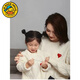 G.duck New Year's Parent-child Clothing Autumn and Winter Clothing Family of Three Mother and Daughter Clothing Western Style Sweaters Sweaters Winter Baby Red Large Size Red 155 Adult S (100 Jin Jin is equal to 0.5 kg or less