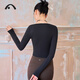 Aixiabu autumn new long-sleeved yoga wear Modal yoga blouse women's slim-fitting simple temperament Pilates top A24340MALK black without inner wear L