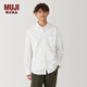 MUJI мужская стираная однотонная рубашка с длинными рукавами мужская рубашка с длинными рукавами куртка с лацканами AC2WPC5S белая M (170/92A)