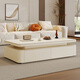 Hua Beisen slate coffee table living room household small apartment modern light luxury high-end rectangular table new high-end coffee table black cabinet 120CM snow mountain white slate