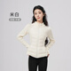 Aiwugo Dance Wear Winter Ballet Practice Wear Women's White Duck Down Knitted Splicing Warm Sports Jacket Light Purple XL