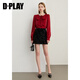 DPLAY Pearlescent Star Series 2025 Winter New Red Shirt Women's Pearl Bow Top Jam Red S