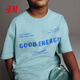 H&M Children's Clothing Children's Boys T-shirt 26 Spring New Cool Street Style Printed Round Neck Style Short Sleeves 1241007 Gray Turquoise/Energy 150 150/76 (10-12Y)