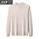 JEEP SPIRIT Jeep thickened warm wool sweater half turtleneck autumn and winter new men's loose pullover knitted sweater bottoming shirt Yunmituo S