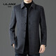 Lilang woolen men's coat autumn and winter middle-aged and elderly thickened warm double-sided woolen windbreaker dad down liner gray thickened 14XL (170)
