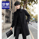 ROMON double-sided woolen mid-length woolen coat men's autumn and winter casual versatile coat young and middle-aged cold-proof warm windbreaker men black XL / weight 120-135Jin Jin is equal to about 0.5 kg