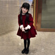 Disney (Disney) Girls Dress 2025 New Winter Clothes Children's Winter Velvet Thickened Western Style Little Girl Red Princess Dress Red 140 cm