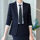 Suit Suit Women's Business Wear Formal 2025 Spring New Casual Temperament Work Wear Suit Suit Black Jacket + Trousers (502) XL Recommended 110-120Jin Jin equals 0.5 kg