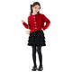 Yoyo One Girls Suit 2026 Winter New Children's Velvet Skirt Girls New Year's Eve Clothes New Year's Shirt Skirt Red 6155 Black 120 cm