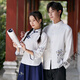 Tea Xiao Amin National Style Male and Female Student Clothing May Fourth Youth Clothing Class Clothes Stage Performance Chorus Clothing Chinese Style Performance Clothing Women's Suit Top + Skirt XL