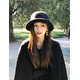 Huangsi Republic of China Retro Small Hat Women's 2026 Autumn and Winter French Basin Hat Temperament Bow Hepburn Style Dome Fisherman Hat Black (54-58)