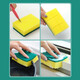Donau Dream dishwashing sponge block scouring pad kitchen cleaning artifact double-sided durable thickened dishcloth for cleaning pots magic sponge wipe right-angle sponge wipe (1 piece)