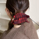 French plaid square scarf hair tie, autumn and winter square large intestine hair tie for women, high elasticity, no damage to hair, durable rubber band headband 4# Popular 2 pieces