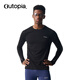 OUTOPIA Wonderland miracle wool Merino mercerized breathable outdoor cross-country hiking men's quick-drying long sleeves deep black ZQ quick-drying version L