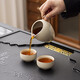 Ru Kiln Kung Fu Tea Set with Tea Tray All-in-One Fully Automatic High-end Home Tea Table Kung Fu Tea Making Complete Set Xishang Meishao Tea Tray (80x45cm) Single Tea Tray