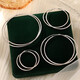 S925 silver large and small earrings, fashionable hoop earrings, Korean style simple plain silver high-end earrings earrings sterling silver 1.5 tube 50mm 925 silver