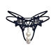 Universal large-size pearl underwear, enlarged one lace thong t-le vagina large particle necklace with pearls black 5 beads M recommended weight 80-120 Jin Jin equals 0.5 kg