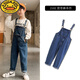 G.DUCKKIDS Boys and Girls Denim Overalls Suit Spring and Autumn 2025 New Medium and Large Children's Long Pants Performance Outfit Blue Single-piece Overalls 130 Recommended 120-130cm Age 7-8 Years Old