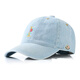 Mouth piano denim baseball cap for men and women, fashionable and versatile, small peaked cap with face, trendy, fashionable, simple, outdoor, suitable for all seasons, medium blue, adjustable