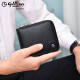 Jinlilai Wallet Men's Short 2025 New Genuine Leather Multi-Function Zipper Wallet Licencia de conducir Bolsas Fashion Business Men's Wallet Horizontal [Autorización oficial, una falsa penalización diez]