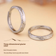 Chow Tai Fook Light Luxury Couple Rings Pure Silver 999 Silver Rings A Pair of Light Luxury Niche Pure Silver Wedding Rings for Couples Jianjia Bailu Official Certificate + Counter Gift Box Opening Adjustable
