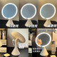 Fat Donglai's same style makeup mirror LED light desktop with LED light for women's home smart light-filling mirror portable dressing mirror dressing table small mirror white large smooth model (light gray small waist) three-tone lighting + mirror can be 9