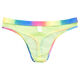 Bear plus size 0 sexy gay color see-through thong gay transparent thong rainbow white rainbow belt transparent tulle feeling thong S