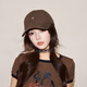 Japanese fashion simple baseball cap for women, brown pure cotton peaked cap, small H soft top wide brim hat for men, apricot color, one size fits all (55-61cm) adjustable