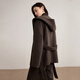 Shandubila British style pure wool woolen coat for women winter warm thick double-sided woolen coat hooded loose medium coat