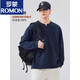 ROMON Henley collar long-sleeved T-shirt for men spring and autumn 2025 new trendy brand bottoming shirt casual and versatile tops black M recommended 90-110Jin Jin equals 0.5 kg